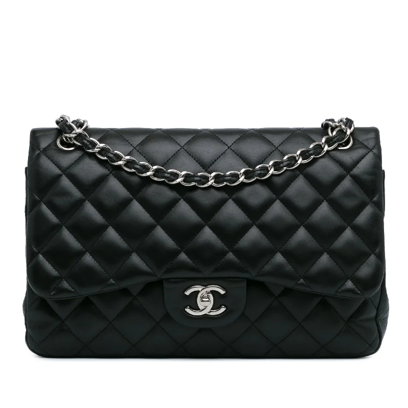 Designer bags for womenBlack Chanel Jumbo Classic Lambskin Double Flap Shoulder Bag