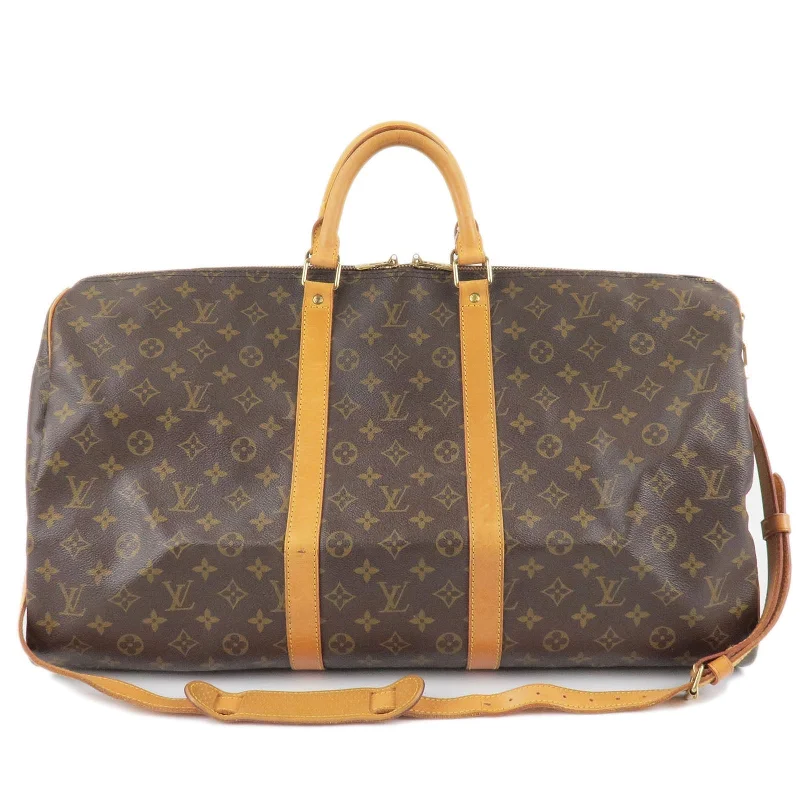 Designer bags with top handlesLouis Vuitton Monogram Keep All Bandouliere 55 Boston Bag M41414