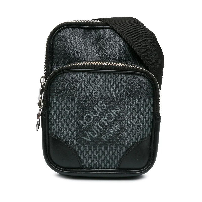 Customizable monogram bagsBlack Louis Vuitton Damier Graphite 3D Amazone Sling Bag