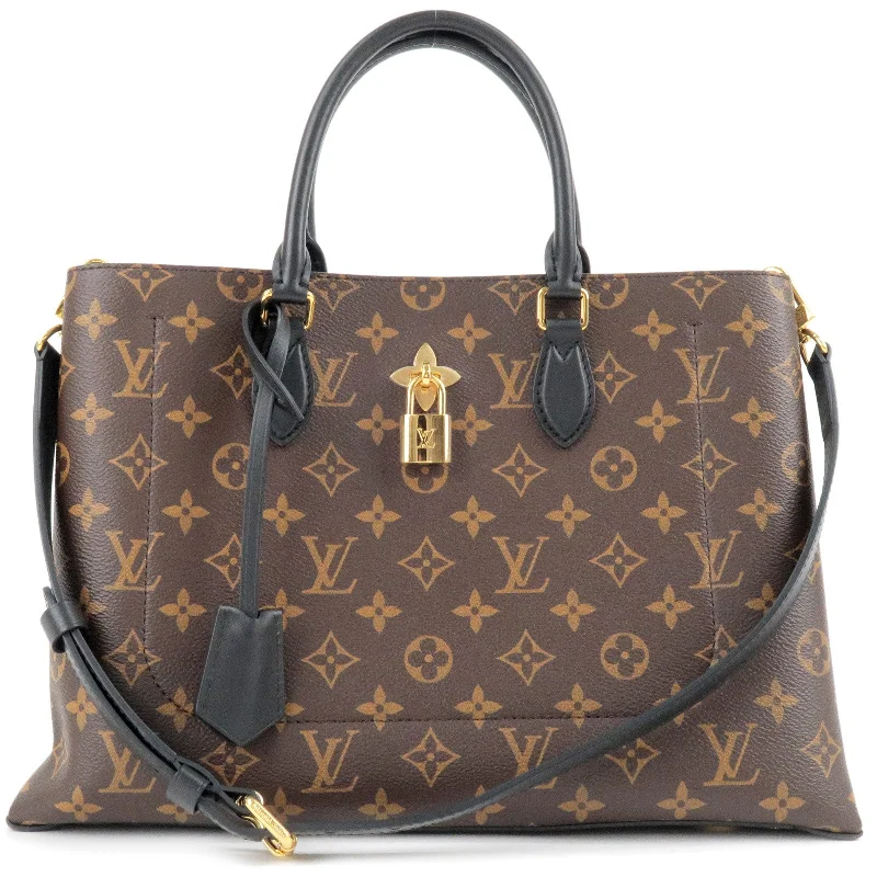 Durable leather bags for daily useLouis Vuitton Monogram Flower Tote 2Way Hand Bag Noir M43550