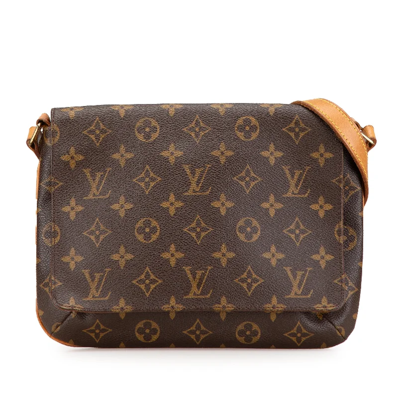 Mini bags for evening outBrown Louis Vuitton Monogram Musette Tango Short Strap Shoulder Bag