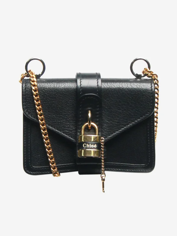 Luxury brand bags on saleBlack Mini Aby chain leather shoulder bag - size