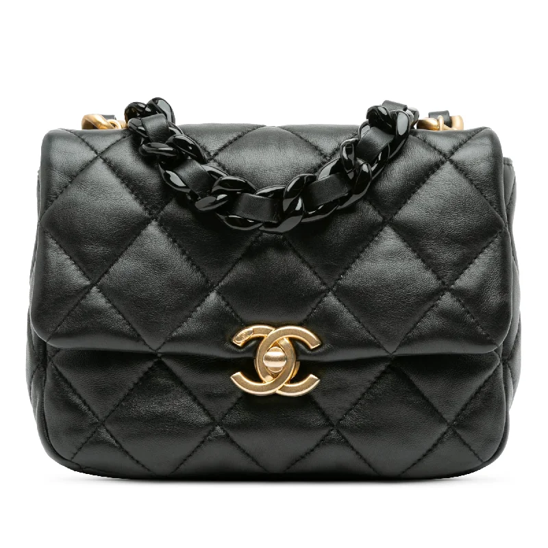 Best-selling designer bags 2025Black Chanel Mini Quilted Lambskin Candy Chain Flap Crossbody Bag