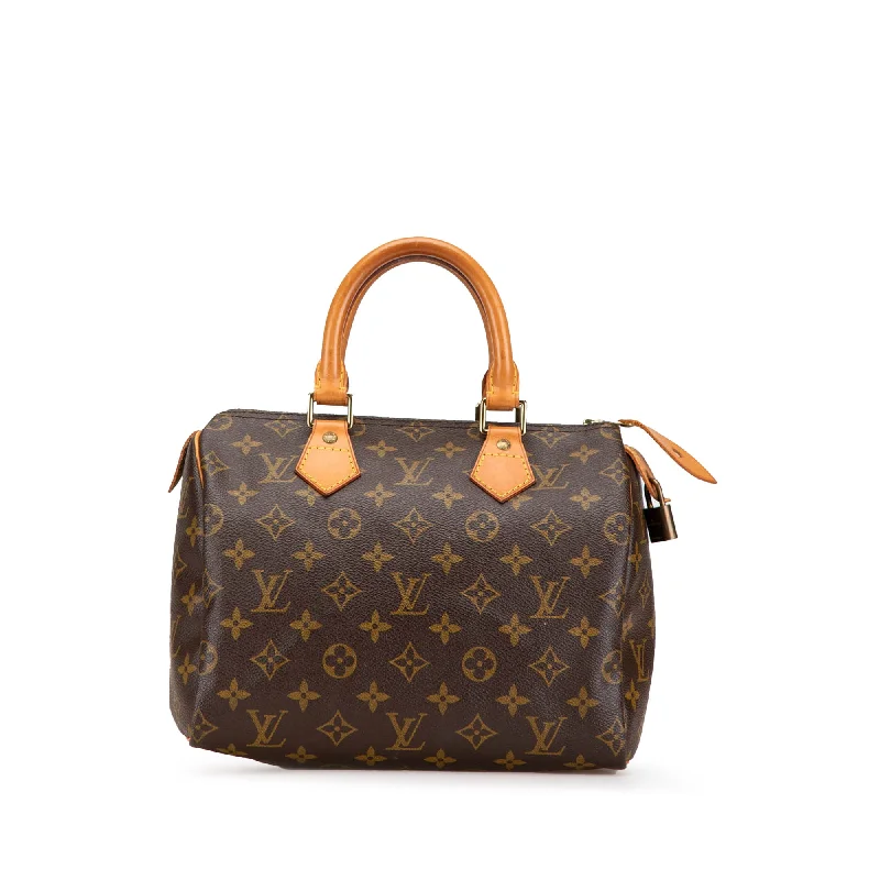 Vegan leather handbagsBrown Louis Vuitton Monogram Speedy 25 Boston Bag