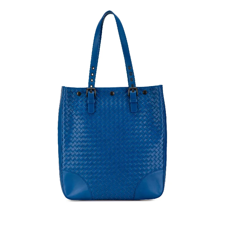 Vintage-inspired handbagsBlue Bottega Veneta Intrecciato Leather Tote