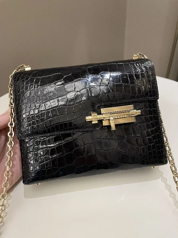 Mini bags for evening outHermes Verrou Mini Black Alligator