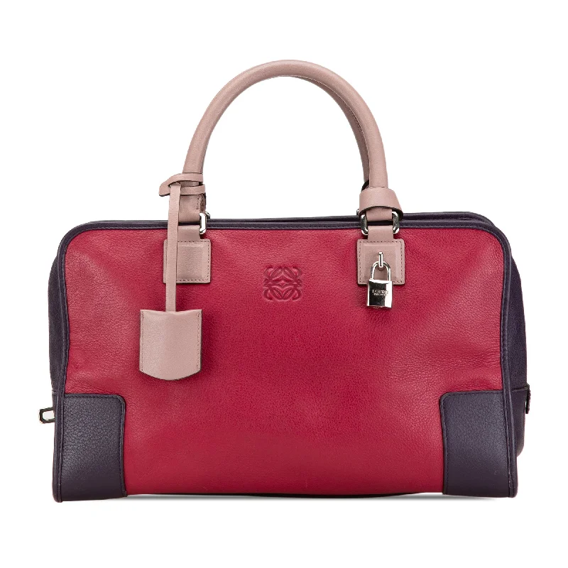 Designer bags with detachable strapsRed LOEWE Tricolor Leather Amazona 36 Handbag