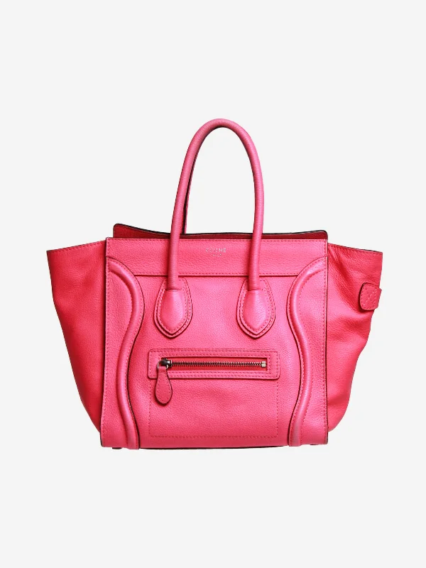 Trendy transparent PVC bagsPink Micro luggage handbag