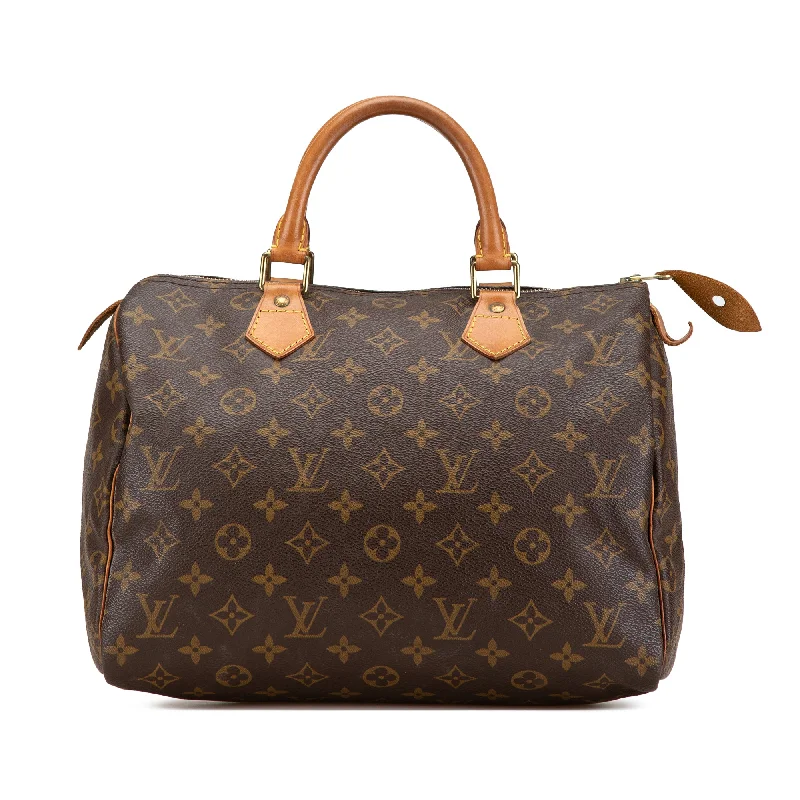 Designer bags with gold hardwareBrown Louis Vuitton Monogram Speedy 30 Boston Bag