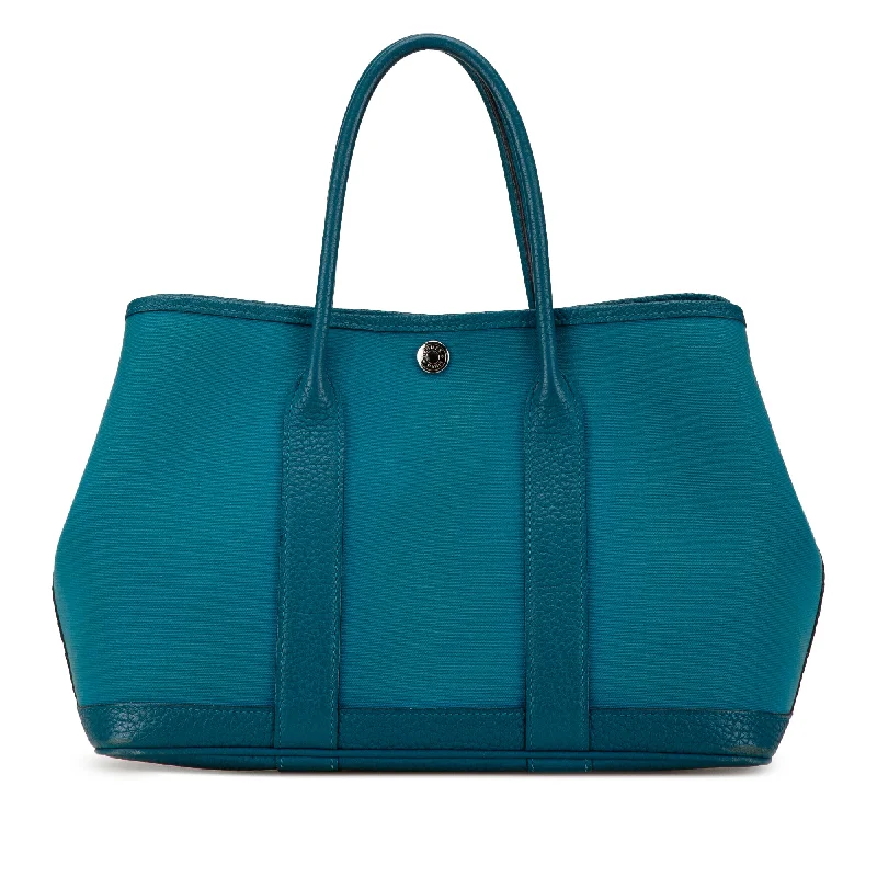 Designer bags with detachable strapsBlue Hermès Toile and Negonda Garden Party 30 Tote Bag