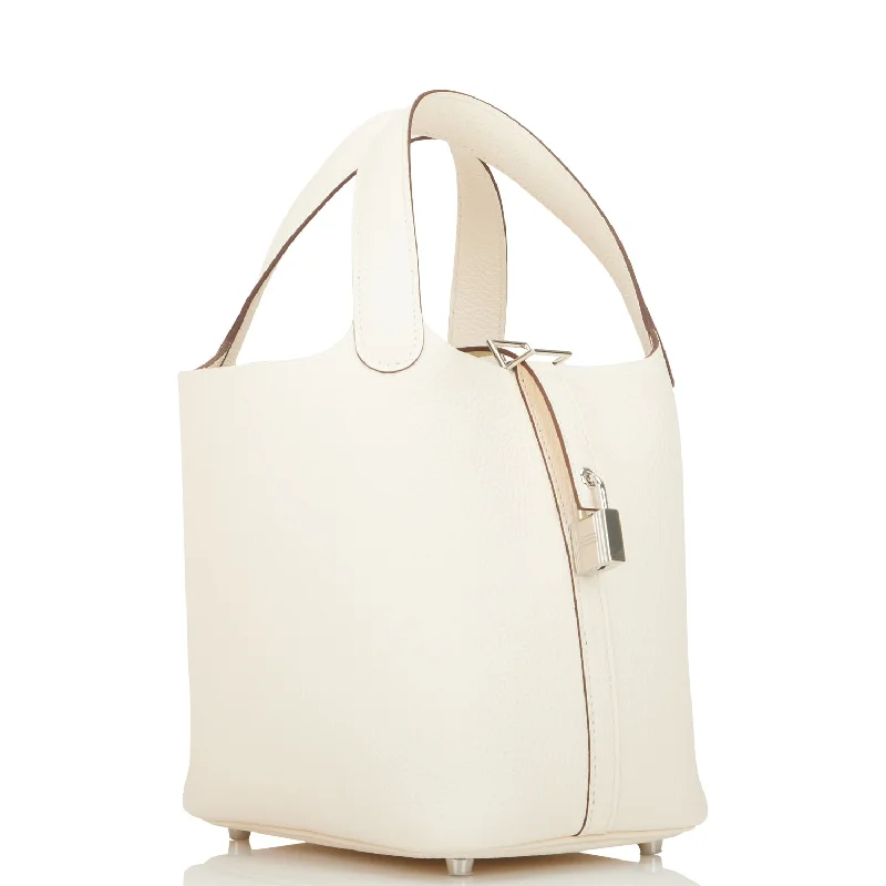 Trendy bucket bags for summerHermes Picotin 18 Nata Clemence Palladium Hardware