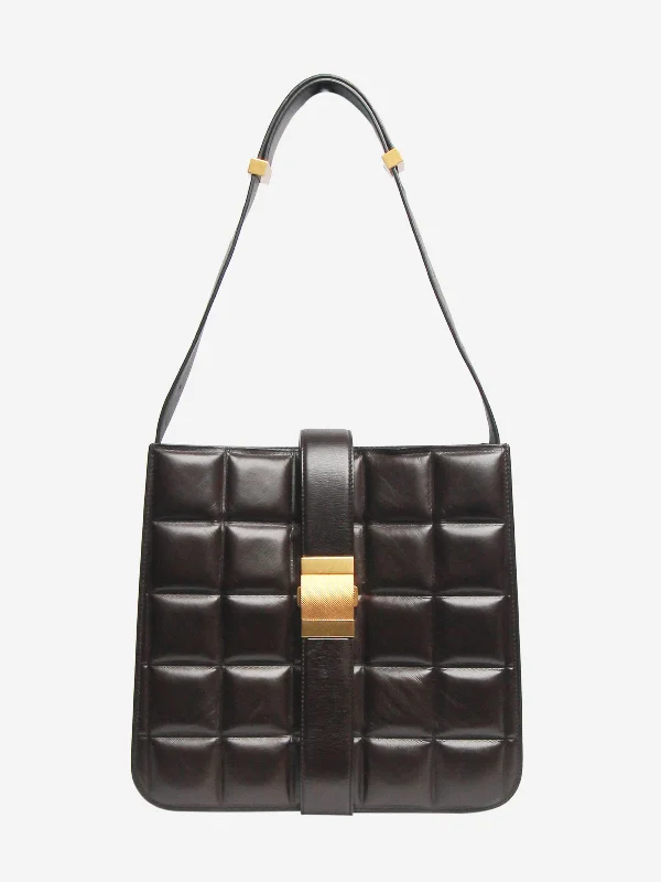 Vintage-inspired handbagsBrown The Padded Marie leather shoulder bag