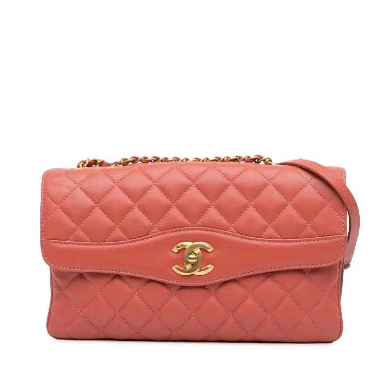 High-quality leather messenger bagsPink Chanel Large Lambskin Daily Companion Flap Shoulder Bag