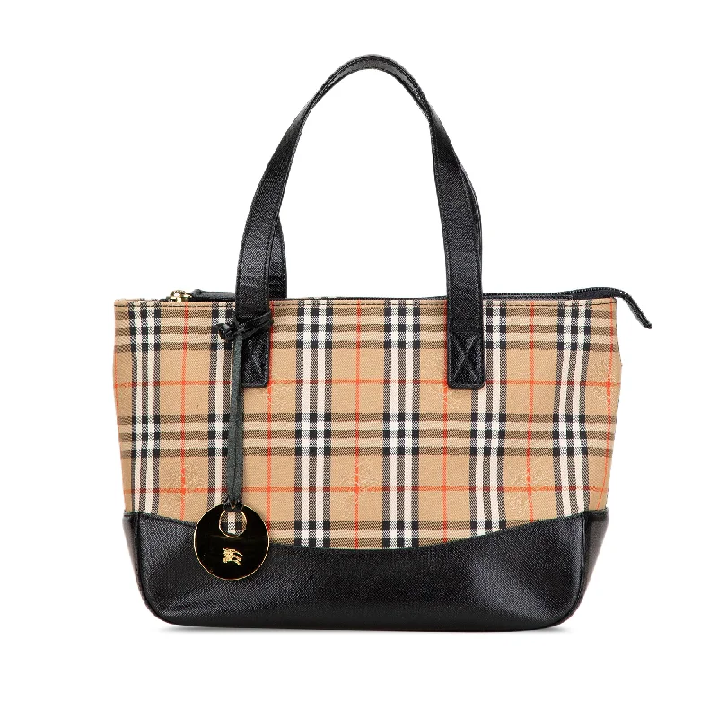 Best bags for weekend getawaysTan Burberry Haymarket Check Canvas Handbag