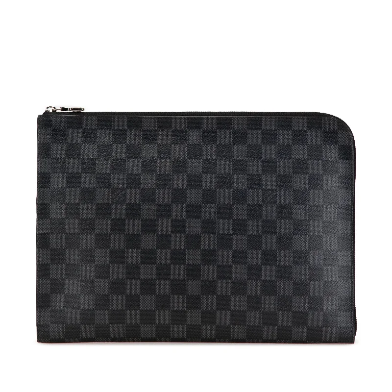 Lightweight duffle bags for gymBlack Louis Vuitton Damier Graphite Pochette Jour GM Clutch Bag