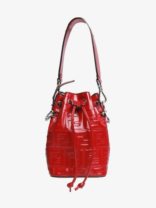 Vegan leather handbagsRed Mon Trésor Mini Bucket Bag