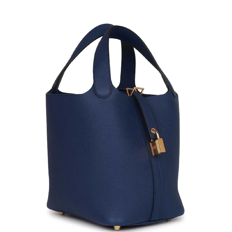 Best bags for weekend getawaysHermes Picotin Lock 18 Bleu Saphir Clemence Gold Hardware