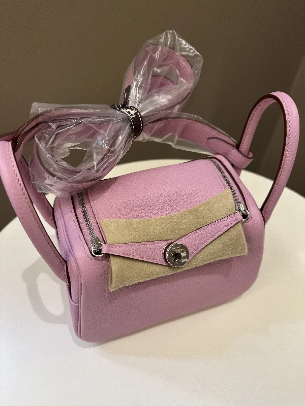 Compact crossbody bags for travelHermes Mini Lindy Mauve Sylvestre Clemence