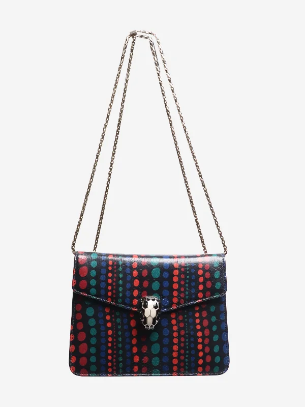 High-quality leather messenger bagsMulticoloured Serpenti Forever square cross-body bag