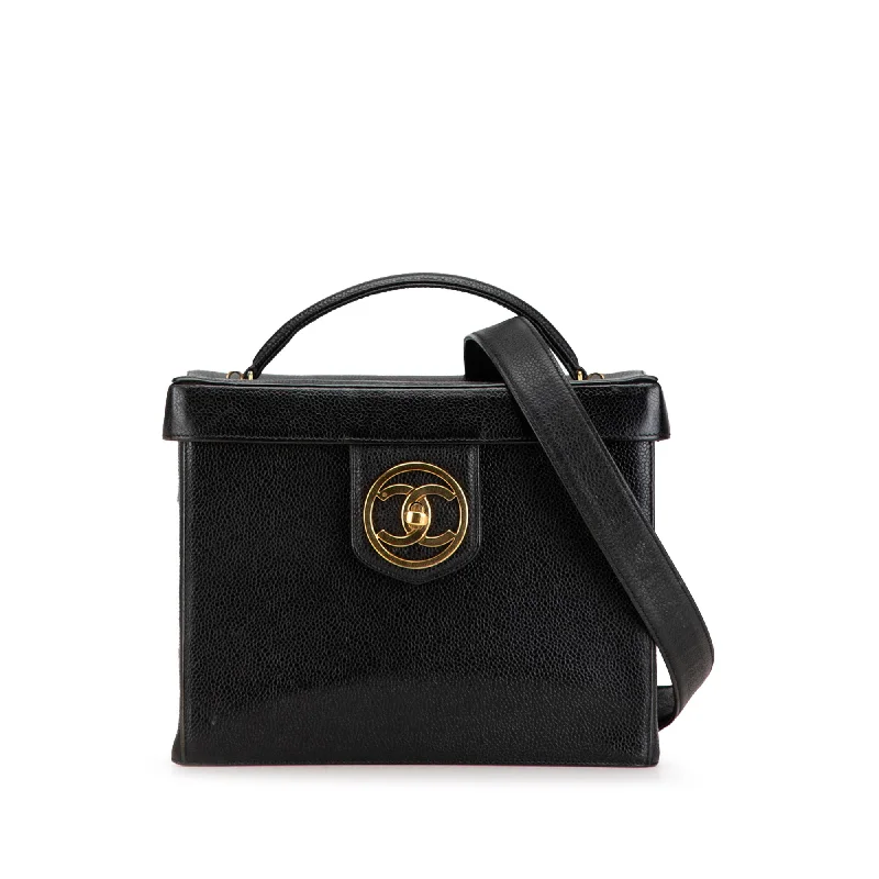 High-end designer bags for menBlack Chanel CC Caviar Vanity Case