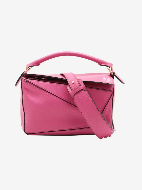 Designer bags with top handlesFuchsia small Puzzle bag