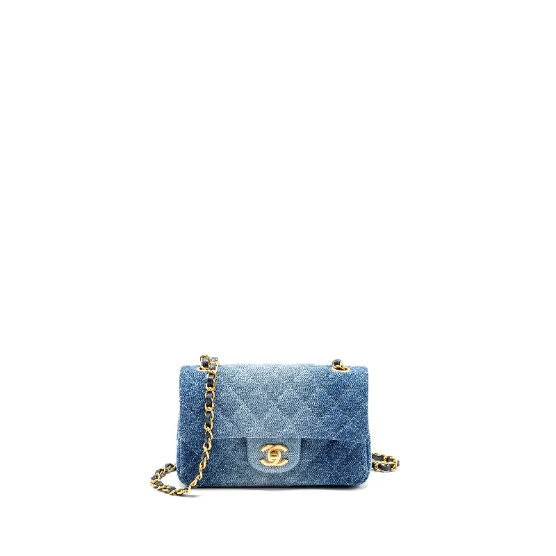 Minimalist leather handbagsCHANEL 24S Mini Rectangular Flap Bag Denim Blue GHW (Microchip)