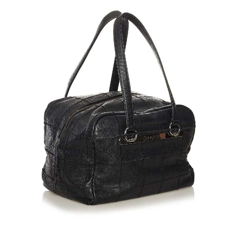 Luxury bags with exotic skinsChanel Caviar Square Quilt LAX Bowler Bag (34610)