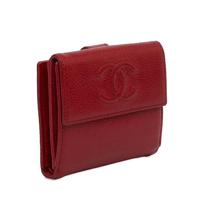 Vintage-inspired handbagsChanel CC Caviar Compact Wallet (BLeqED)