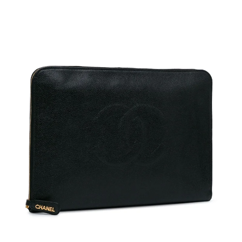 Durable leather bags for daily useChanel CC Caviar Documents Portfolio Clutch (wlh1nQ)