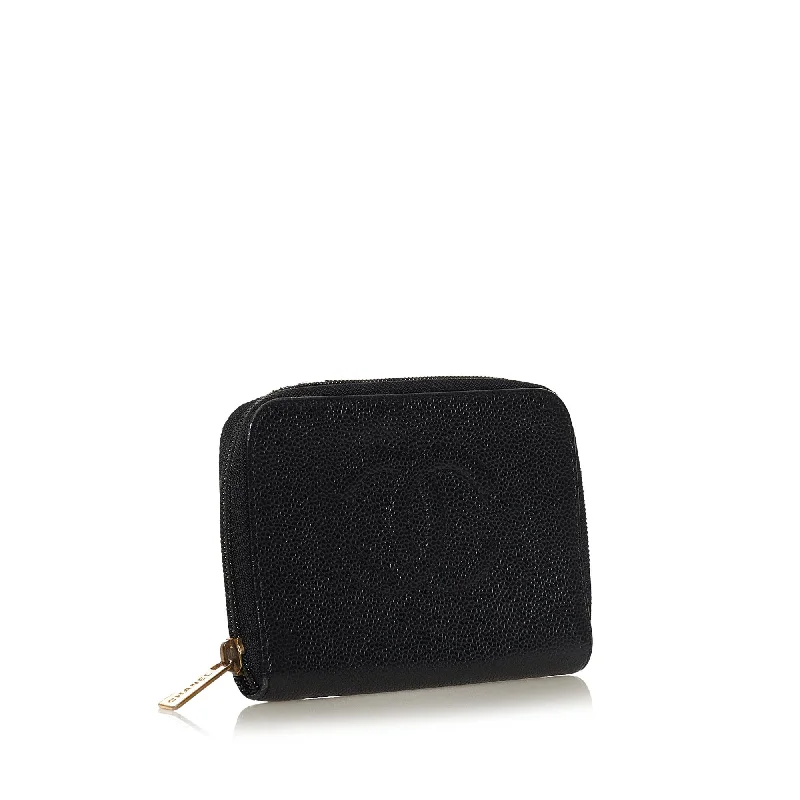 Elegant clutch bags for weddingsChanel CC Caviar Leather Coin Pouch (34259)