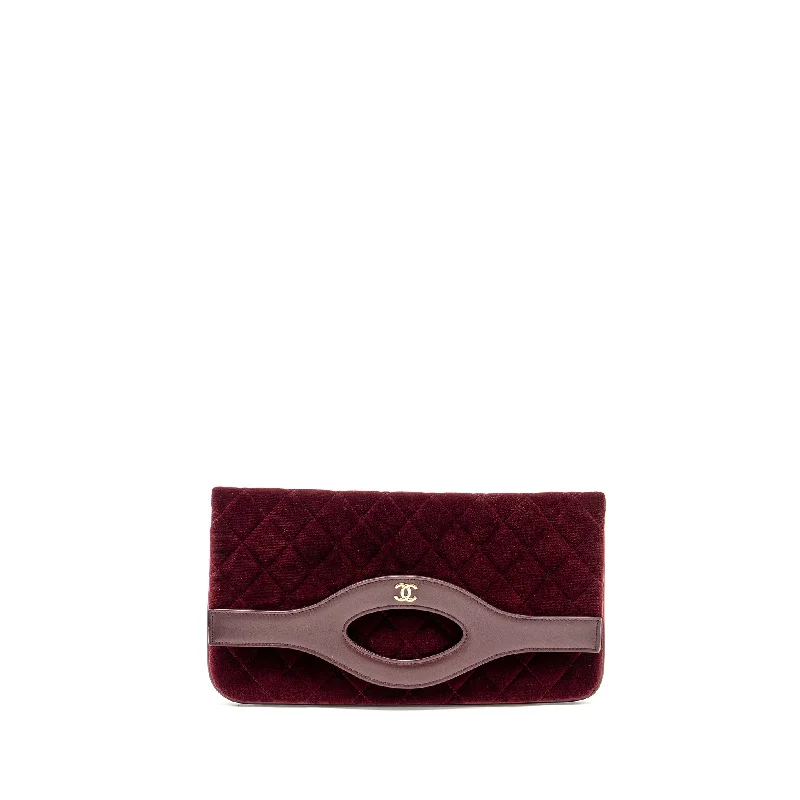 Best bags for business tripsChanel Folding Clutch Bag Velvet/Lambskin Burgundy LGHW