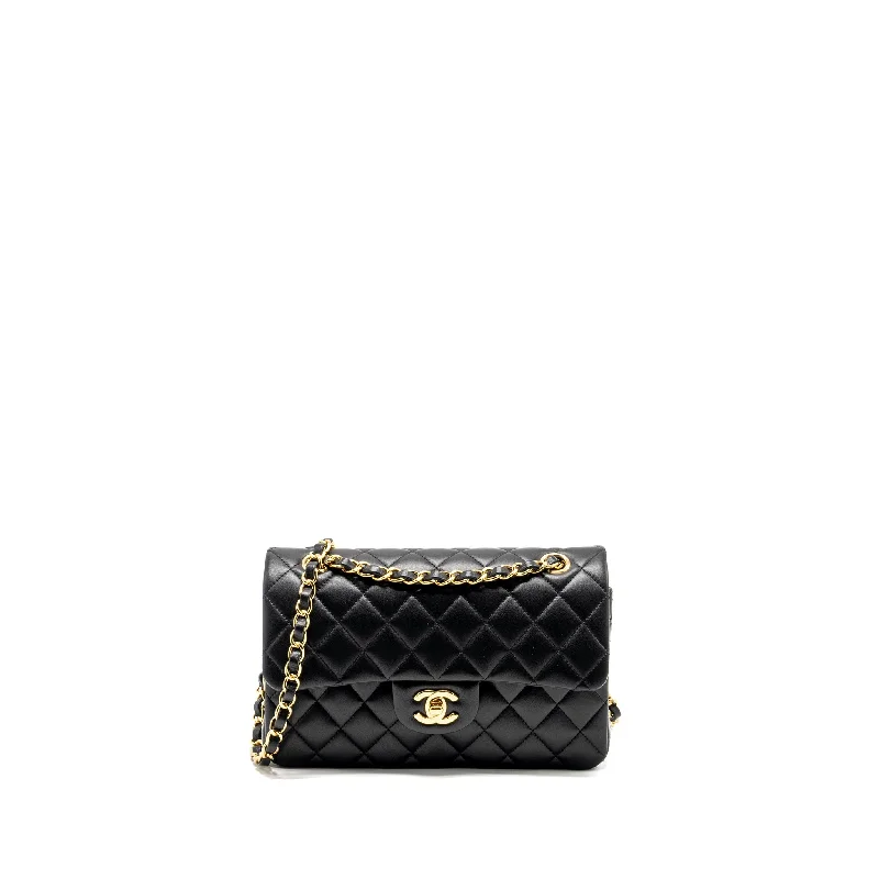 Designer bags with detachable strapsChanel Small Classic Double Flap Bag Lambskin Black GHW (microchip)