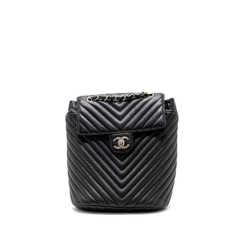 Customizable monogram bagsChanel Small Urban Spirit  Backpack Chevron Calfskin Black SHW