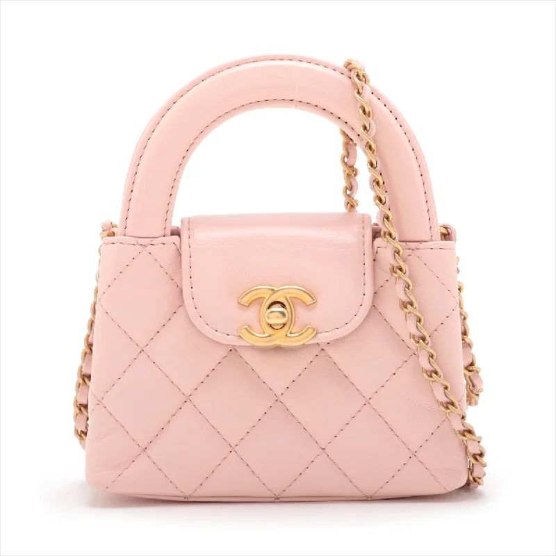 Trendy transparent PVC bagsChanel Lambskin  Chain Shoulder Bag Pink G  AP3435