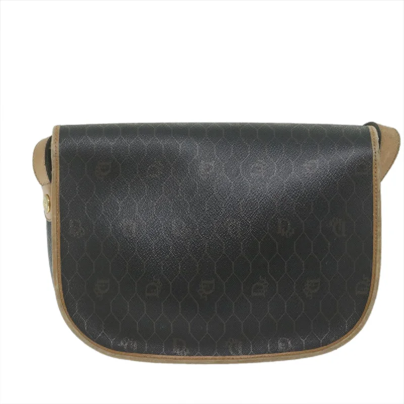 Luxury bags with exotic skinsCHRISTIAN DIOR Honeycomb Canvas Shoulder Bag PVC Black Auth bs10475