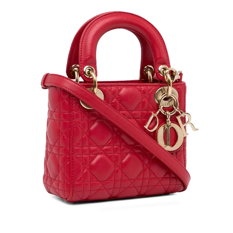 Designer bags with top handlesDior Mini Lambskin Cannage Lady Dior (xpSv3N)