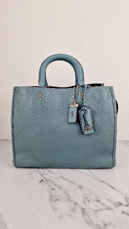 Luxury bags with chain strapsCoach 1941 Rogue 31 in Steel Blue with Nickel Silver Hardware - Shoulder Bag Satchel - Coach 38124